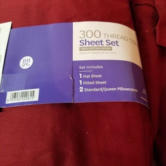 Walmart Sheet Set Storage Bag Burgandy Red Queen Pillowcases - Picture 2 of 6